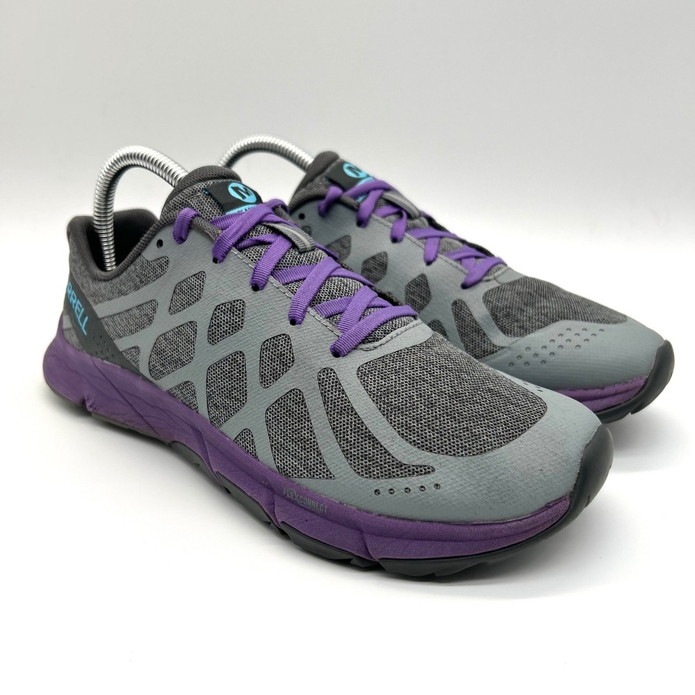 Merrell Bare Access Flex 2 Womens 8.5 Grey Purple Trail Running Shoes Barefoot - Picture 3 of 11